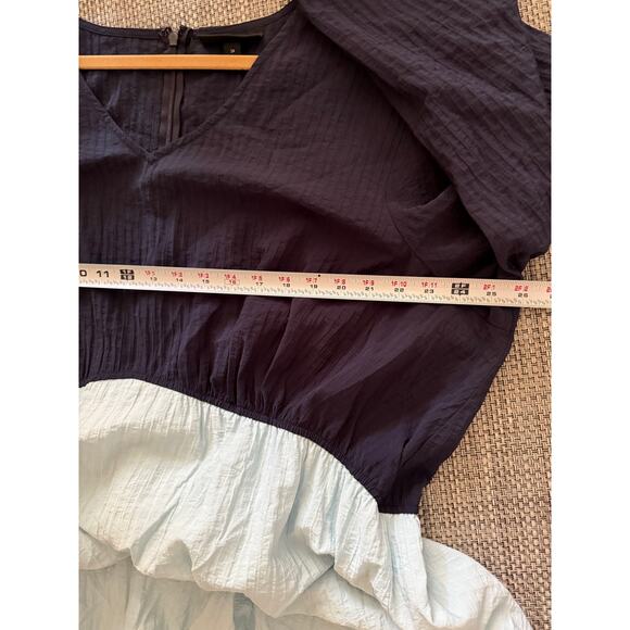 LANE BRYANT NWOT Night Sky Blue Crepe Tiered Maxi Long Dress 24 Transitional - Picture 5 of 7